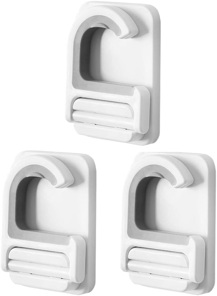 Cabilock Soporte de fregona 3 unids Multifuncional Portacargas Punch- Ganchos de escoba Prácticos Clips de fregona Colgad