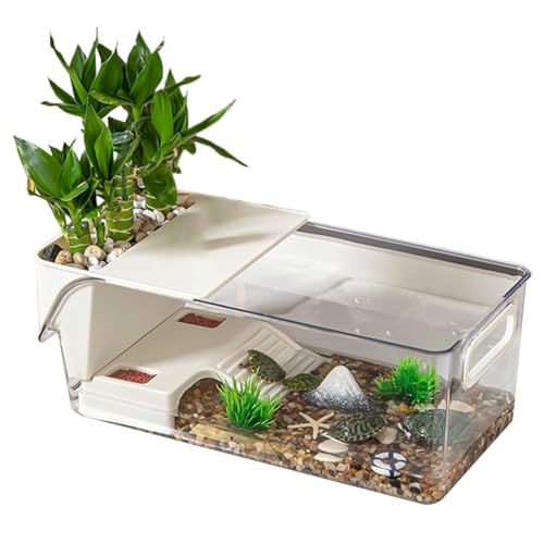 Acuario Para Tortugas | Hábitat Para Tortugas - Terrario Transparente Para Cangrejos Paguri Ranas Reptiles Hábitat Para Tortuga Acuática