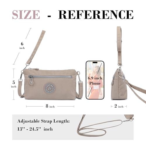 Image of Small Wristlet Wallets for Women Nylon RFID Cross body bag | Cell Phone Purse with Built-In Card Slots for Daily Outings