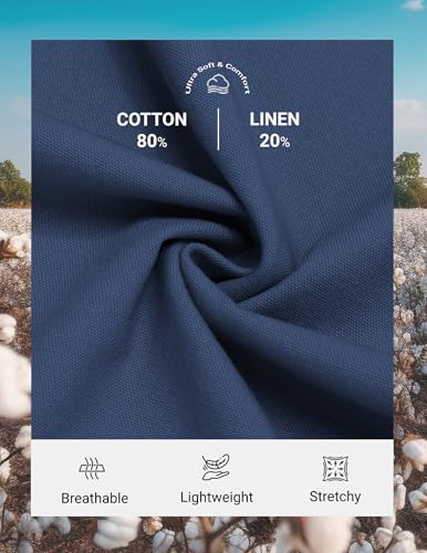 Image of COOFANDY Mens Cotton Linen Pants Casual Drawstring Summer Beach Pants Lightweight Linen Dress Trousers