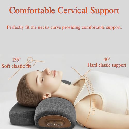 3-in-1 Neck Massager Pillow with Heat|Heated Neck Pillow with Massage|Deep Tissue Massage Pillow for Neck Relaxation |Cervical Support Memory Foam Pillow (Light Grey) by CSQDXIN - Image 3