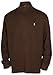 Polo Ralph Lauren Men's Half Zip French Rib Cotton Sweater (Brown Mu, XL)