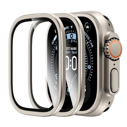 LϟK 2 Pezzi Pellicola Protettiva per Apple Watch Ultra 3/2/1 49mm - Senza Bolle Trasparente HD Schermo Protettivo con Facile Kit D'Installazione