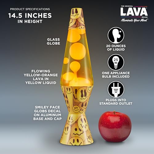 Image of The Original Lava Lamp - 14.5 inch Grinning Globs - Classic Liquid Motion Lamp - Yellow Lava and Orange Liquid - Item #2094 (Amazon Exclusive)