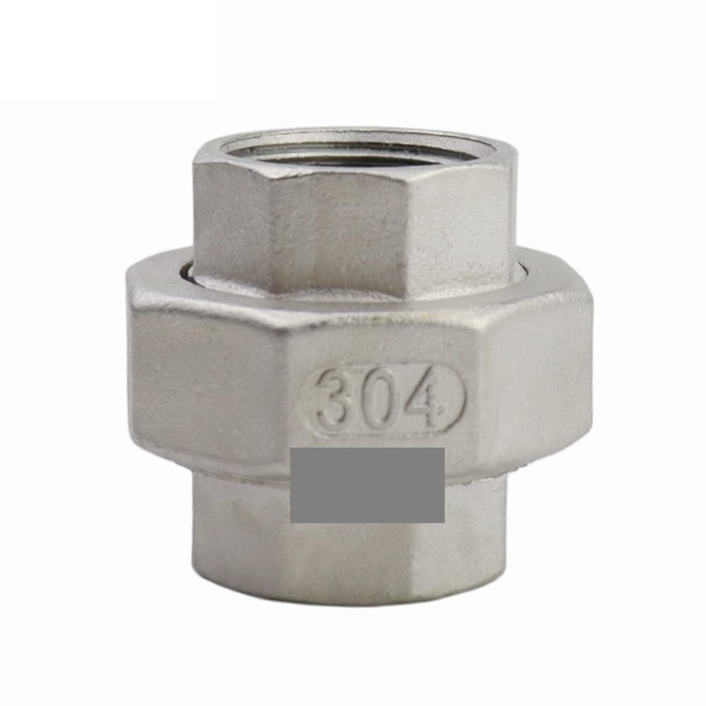 1PCS 304 Stainless Steel Union Joint Coupling 1/4" 3/8" 1/2" 3/4" 1" 1-1/4" 1-1/2" 2" Female Male Thread Cast Pipe Fitting(Female to Female,3/8")