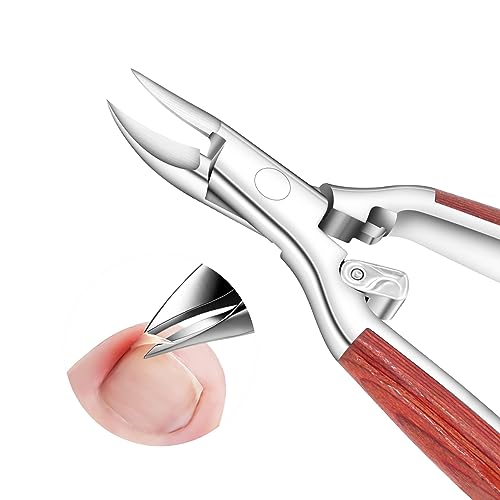 Alicates Cortaúñas de Para Uñas Gruesas o Incrustadas,Cortaúñas de Dedos de los Pies de Acero Inoxidable,Alicates Uñas Pies con Agarre Suave,Pedicura y Manicura Herramienta Red