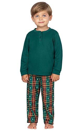 PajamaGram Cozy Toddler Plaid Pajamas - Christmas Toddler Pajamas, Xmas Tree, 5T