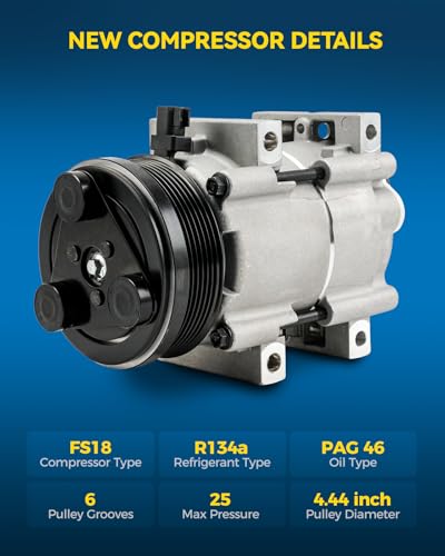 Image of PHILTOP 68193 Air Conditioner AC Compressor with Clutch for Ford Mustang 2007-2010 4.0L