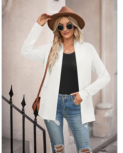 Image of ULTRANICE Cardigan Sweaters Womens Fashion 2025 Spring Lightweight Long Sleeve Casual Tops Clothes Outfits with Pockets