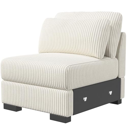Canapé-lit avec coussin, canapé-lit, canapé d&rsquo;angle, pour salon, chambre à coucher, home cinéma, chambre d&rsquo;amis, en velours côtelé, beige