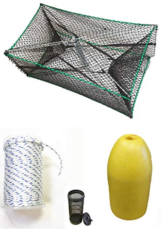 KUFA Sports Galvanized Steel Foldable Prawn Trap with Prawn Trap Accessory Combo (S32+PHM1)