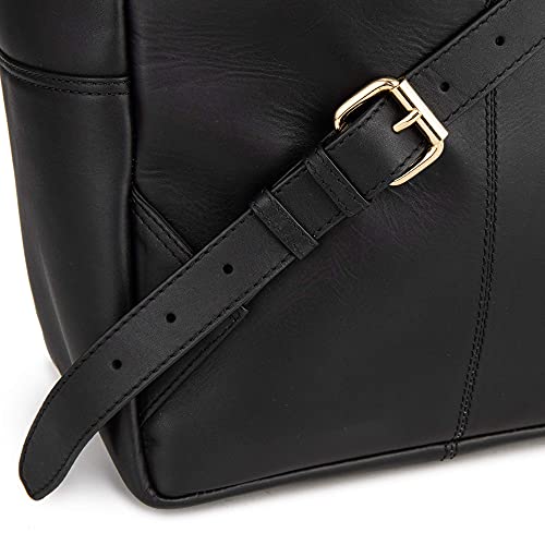 Berliner Bags Premium Leather Backpack Harlem, Laptop Bag And Travel Rucksack For Women - Black/Gold #TOP6