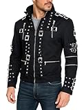 CHICAGO-FASHIONS Mens King BAD Concert Metal Rock Halloween Costume Black Cotton Jacket