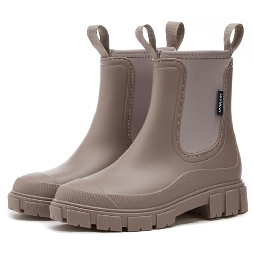 Image of WOWSTICK Women's Ankle Rain Boots Waterproof Lightweight Slip Resistant Fashion Garden Booties