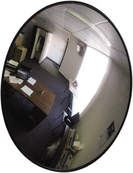 Indoor/Outdoor Round Convex Safety Mirror, 36-Inch Diameter, Polycarbonate Lens, Hardboard Backing, Traffic and Inspection Mirror