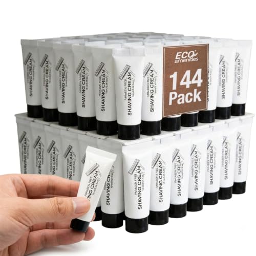 Bulk Shaving Cream – 0.34 fl oz Tubes, White, Pack of 144 – Travel Shaving Cream – Disposable Shave Foam Units for Hotels & Travel – Unscented