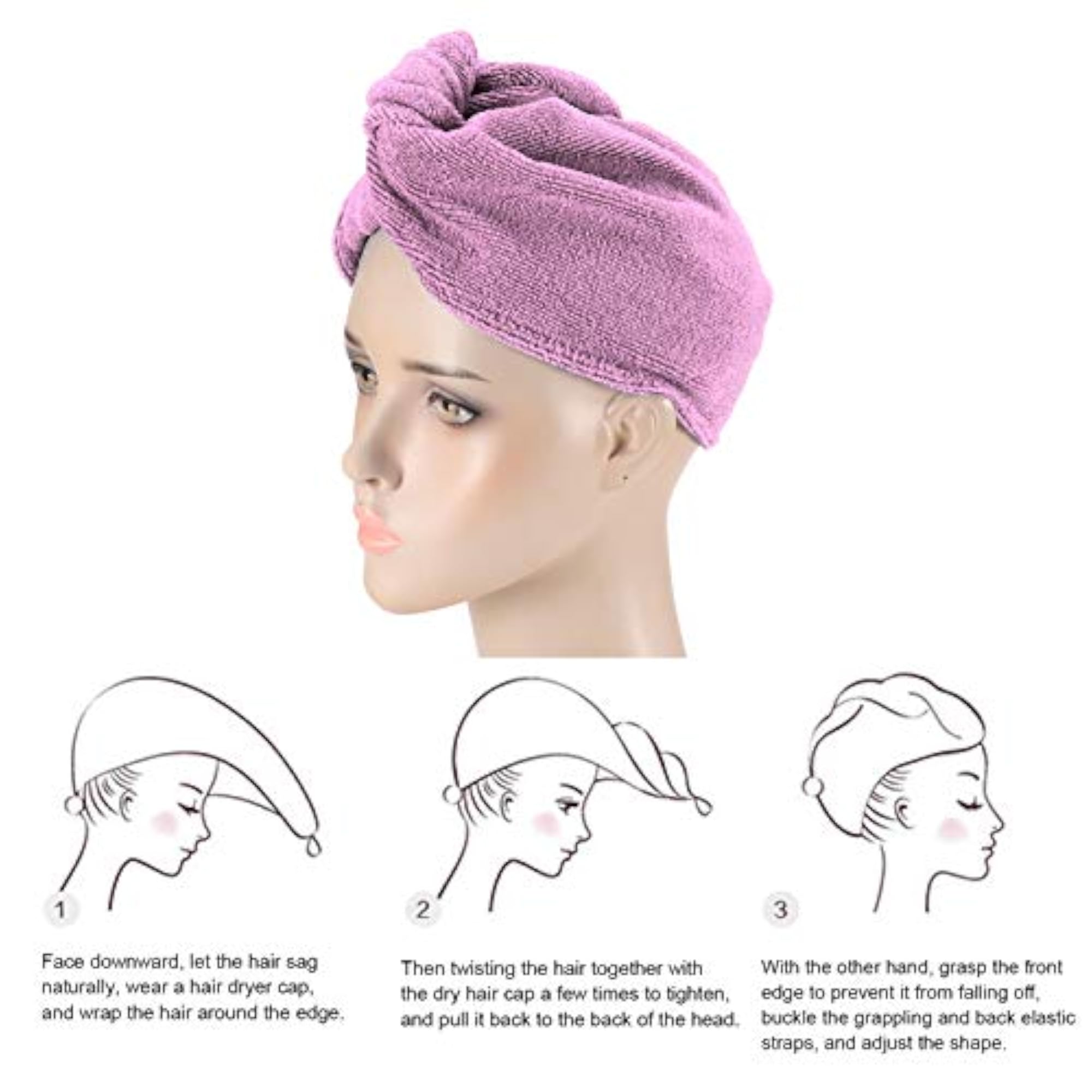 Microfiber Hair Drying Hat, 5pcs Travel Set