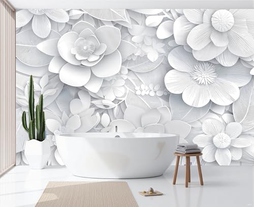 Papier peint panoramique relief floral pour illuminer un mur sombre et moderniser une chambre
