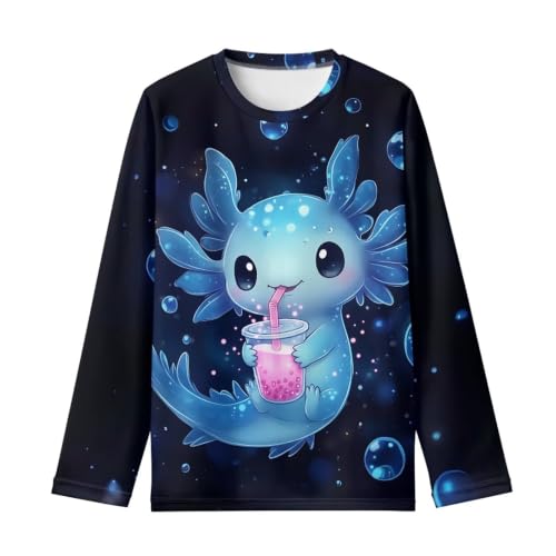 Image of Renewold Boys Girls Tees Kids T-Shirt Long Sleeve Crewneck T Shirts Casual Athletic Tops Clothing for Home School Travel