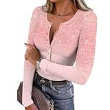 Long Sleeve Shirts for Women Henley Button Up Tops Ribbed Knit Slim Fall Basic Tee 2025 Casual Trendy Clothes