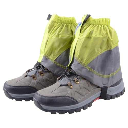 TRIWONDER Gaiters Low Gators Lightweight Waterproof Ankle Gaiters for Hiking Walking Backpacking (Green & Gray)