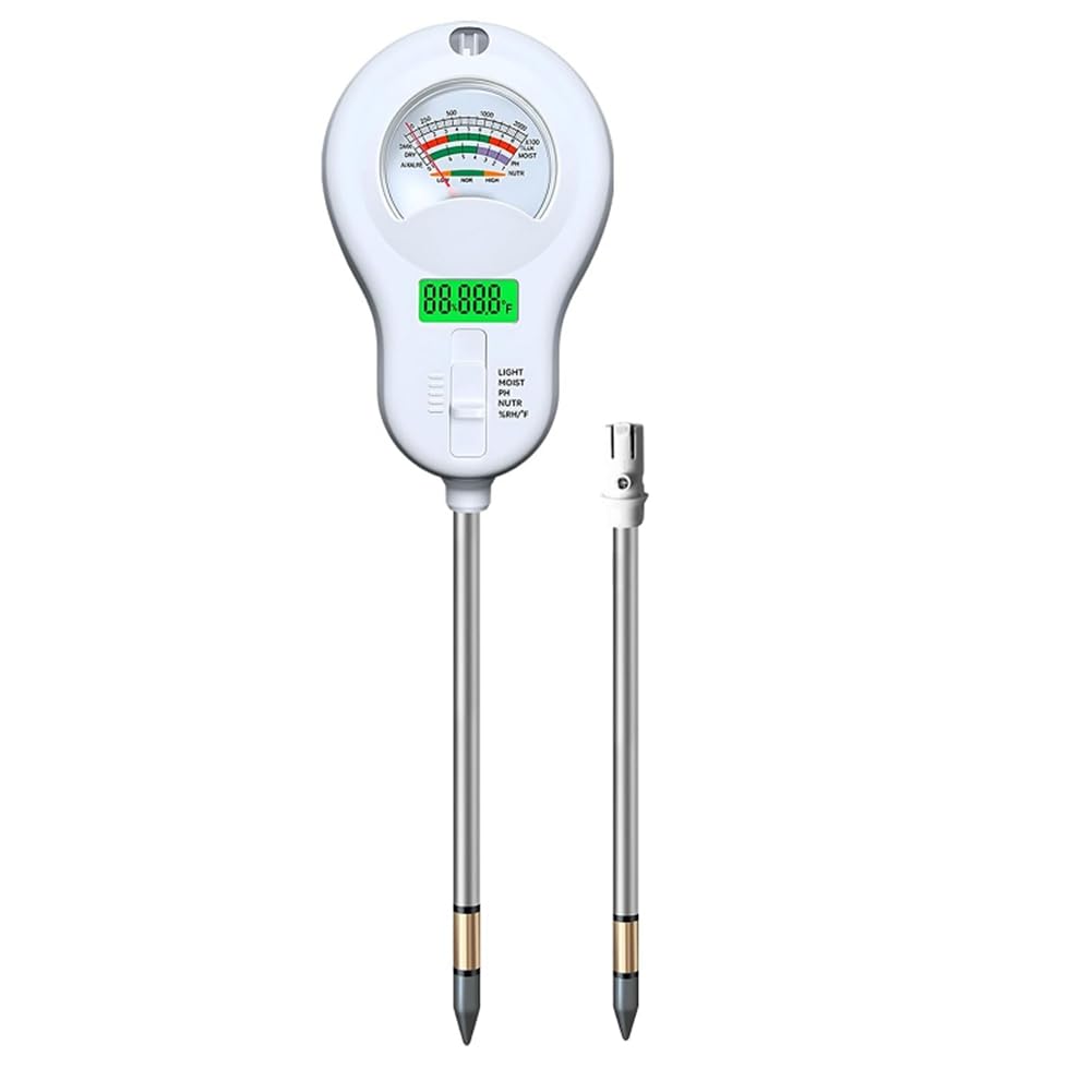 Ijsdnvjndx As Shown Detachable Probe 6In1 Soil Moisture Tester 2 Pack Includes Temperature/Ph Humidity/Moisture Sunlight/Fertility Lcd Display