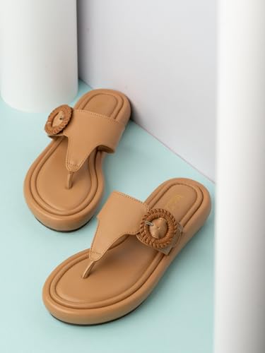 Image of Inc.5 Womens Beige Casual Solid Round Toe Sandals
