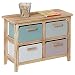 IDIMEX Commode Apache Meuble de Rangement chiffonnier avec 4 caisses boîtes tiroirs en métal aux Couleurs Pastels, en Bois de Paulownia Brun Style rétro Vintage