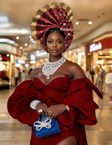 African Headscarf Nigerian Gele Auto Tie Fashion Turban Elegant Headwrap Women Stylish Hijab3