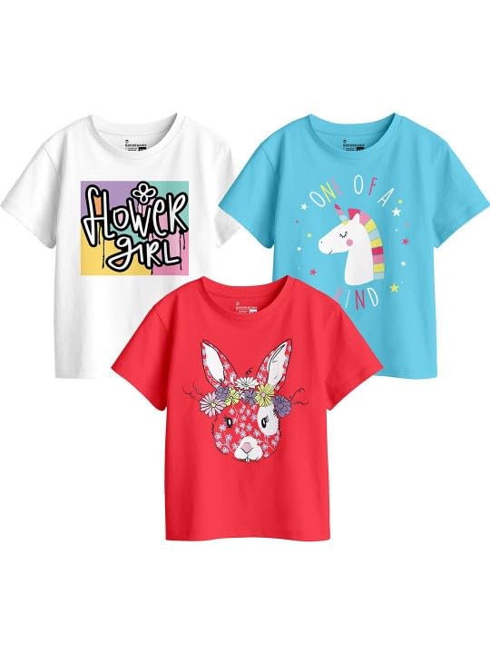 Bon Organik Girl Combo T-Shirt (BON16011_4-5Y) Multicolour Deal