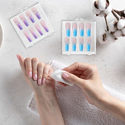 15 Pcs Press On Nail Storage Box With 30 Pcs Adhesive Double Sided Tape Clear Artificial Nail Display Storage Box Acrylic Nail Box Organizer Case Transparent Nail Packaging Boxes For Nail Salon Home #TOP4