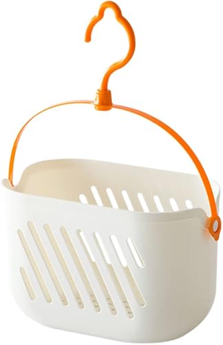 Miniatura 10 de Angoily Organizador de ducha colgante de plástico, cesta de almacenamiento portátil con gancho para el hogar, color gris