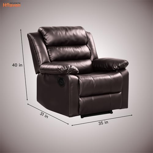 Image of Seventh Heaven Phoenix 1 Seater Motorised Recliner | Single Sofa Chair for Living Room Comfort | Ergonomic Design (Leatherette - Brown)