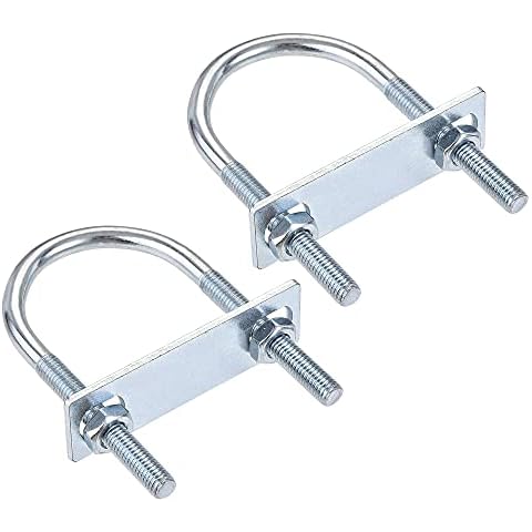 sourcing map Round U-Bolts with Nuts and Plates Cover