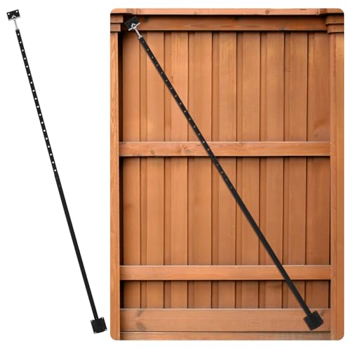 Image of MorningRo 6' Gate Brace Stretch Anti Sag Gate Latches Kit for Wooden Fence Adjustable Door Hardware Kit for Outdoor Wood Fencing, Extends from 47'' to 71'', Black