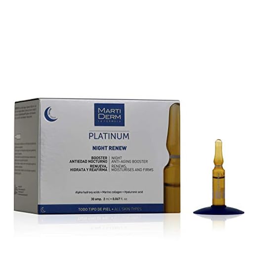 Martiderm Platinum Night Renew, Booster Antiedad Nocturno, 30 ampollas x 2 ml