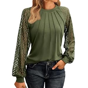 AUTOMET Womens Lengthy Sleeve Shirts Lace Tops Enterprise Informal Fall Trend Outfits Garments Knitted Y2k Blouses