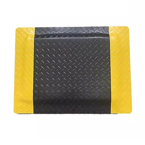 Tapis industriel antifatigue noir 60x100 cm avec bordure jaune
