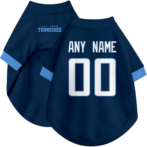 Image of Tennessee Dog Clothes Jersey Style Personalized Pet T Shirt with Custom Name Number for Small Medium Large Dogs