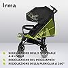 LIONELO Irma Passeggino Leggero e pieghevole per bambini da 6 mesi fino a 3 anni Compatto con schienale regolabile, Posizione sdraiata, Cinture 5punti, Coprigambe, Zanzariera Cappottina XXL