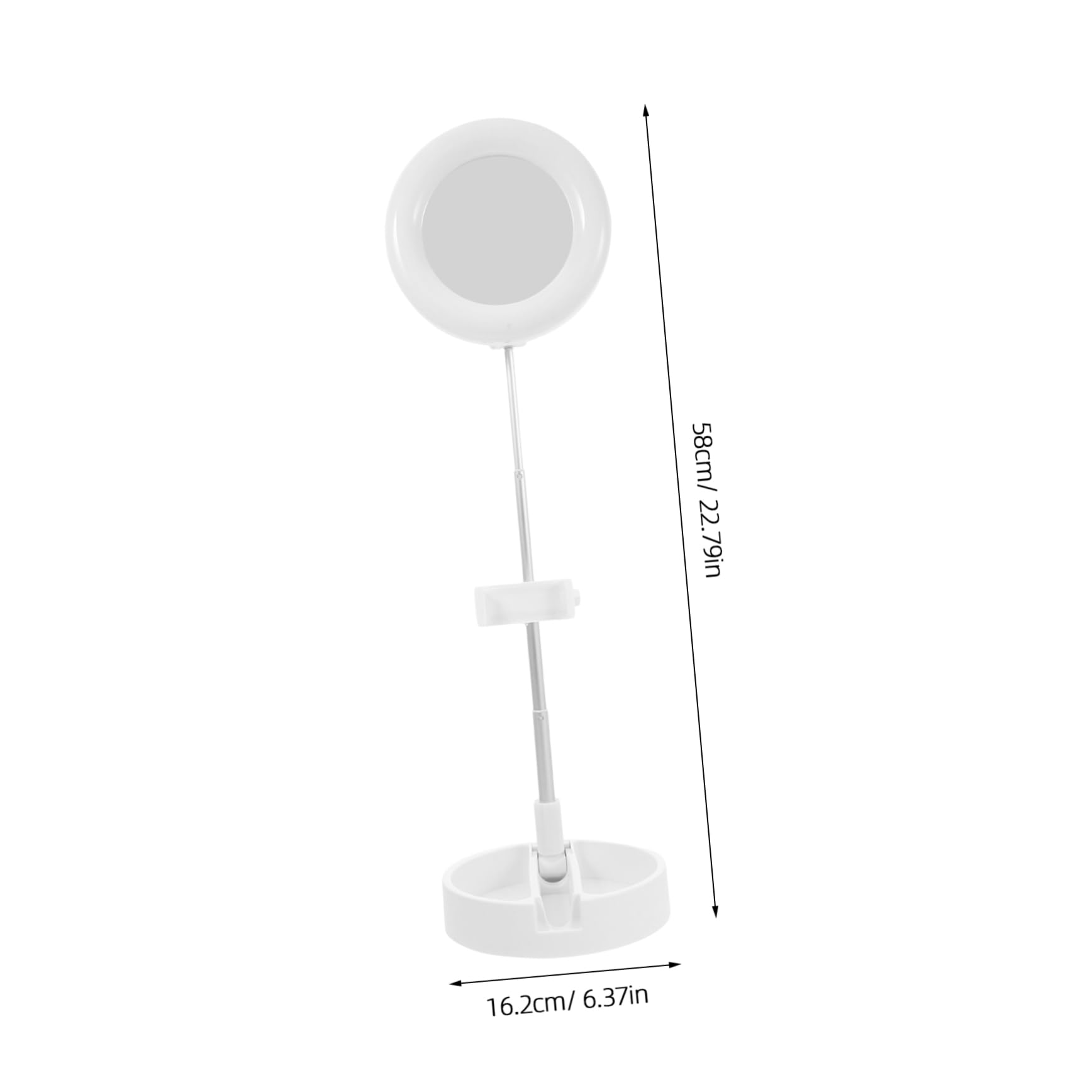 LIFKICH 1Pc Folding Cellphone Stand with Color Makeup Mirror Light Multipurpose Phone Holder for Live Streaming Video Conferencing and Makeup Durable and Design