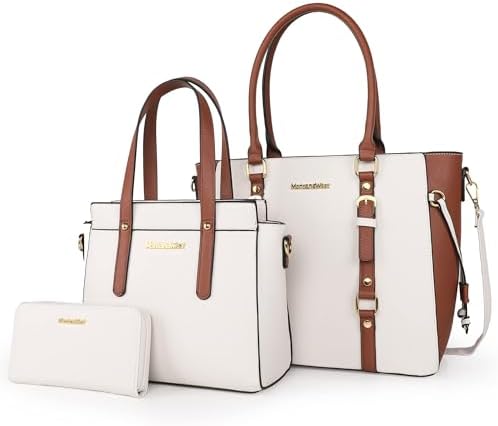 Montana West 3PCS Purses for Women Tote Bag and Wallet Set Shoulder Satchel Crossbody Bags Leather Handbag for Gift Travel Casual Work MWC-HB-SET3-C032WA-BR