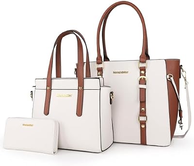 Montana West 3PCS Leather Handbag Set: Tote, Wallet & Crossbody Purse for Women's Work, Travel & Cas...