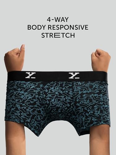 Image of XYXX Men's CloudSoft Modal Printed Trunks| Snug Fit, 4-Way Stretch & No-Marks Waistband Underwear for Man