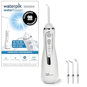 Waterpik Advanced Kabellose Munddusche, Water Flosser Testsieger 2026, Precision Pulse Technologie, bis zu 99, 9Prozent Plaque Entfernung, 4x Aufsätze, 3 individuelle Modi, Induktionsladesystem, Weiß
