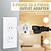 20 Pieces 3 Prong to 2 Prong Adapter Polarized 3 Pin to 2 Pin Power for Wall, Grounding Converter Adapter, Outlets Plugs Household Appliances(White)