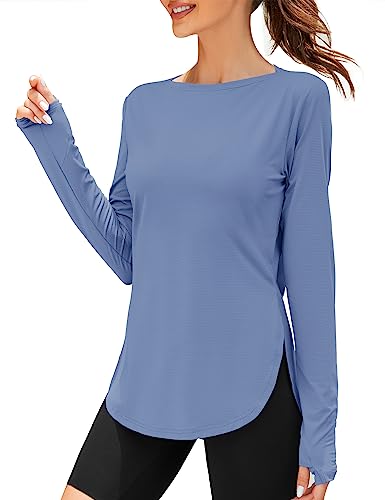 ZHENWEI Women’s Long Sleeve Sun Shirt UV Protection Workout Tops Lightweight UPF 50+ Golf Gym Hiking Shirts Outdoor Clothing