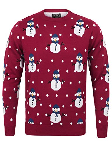 Season's Greetings Pull de Noël tricoté pour Adulte (2XL, Rouge)