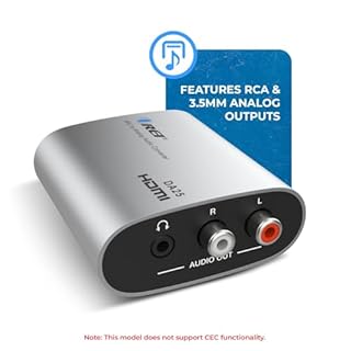 OREI HDMI eARC & ARC Audio Extractor Converter – HDMI ARC to RCA L/R Converter with 3.5mm Jack – ARC/eARC Audio Converter for Speaker, Headphone, Home Theater (DA25)