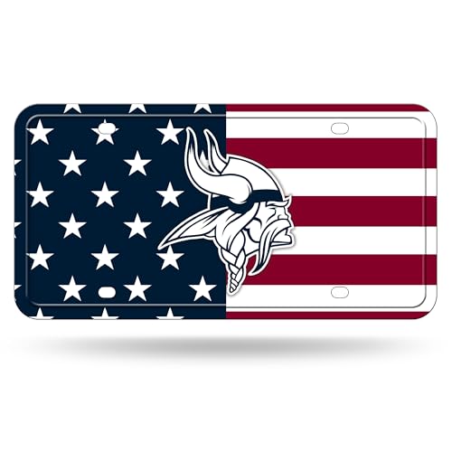 Rico Industries NFL Football Minnesota Vikings USA Metal Auto Tag 6" x 12" - Great for Truck/Car/SUV